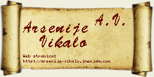 Arsenije Vikalo vizit kartica